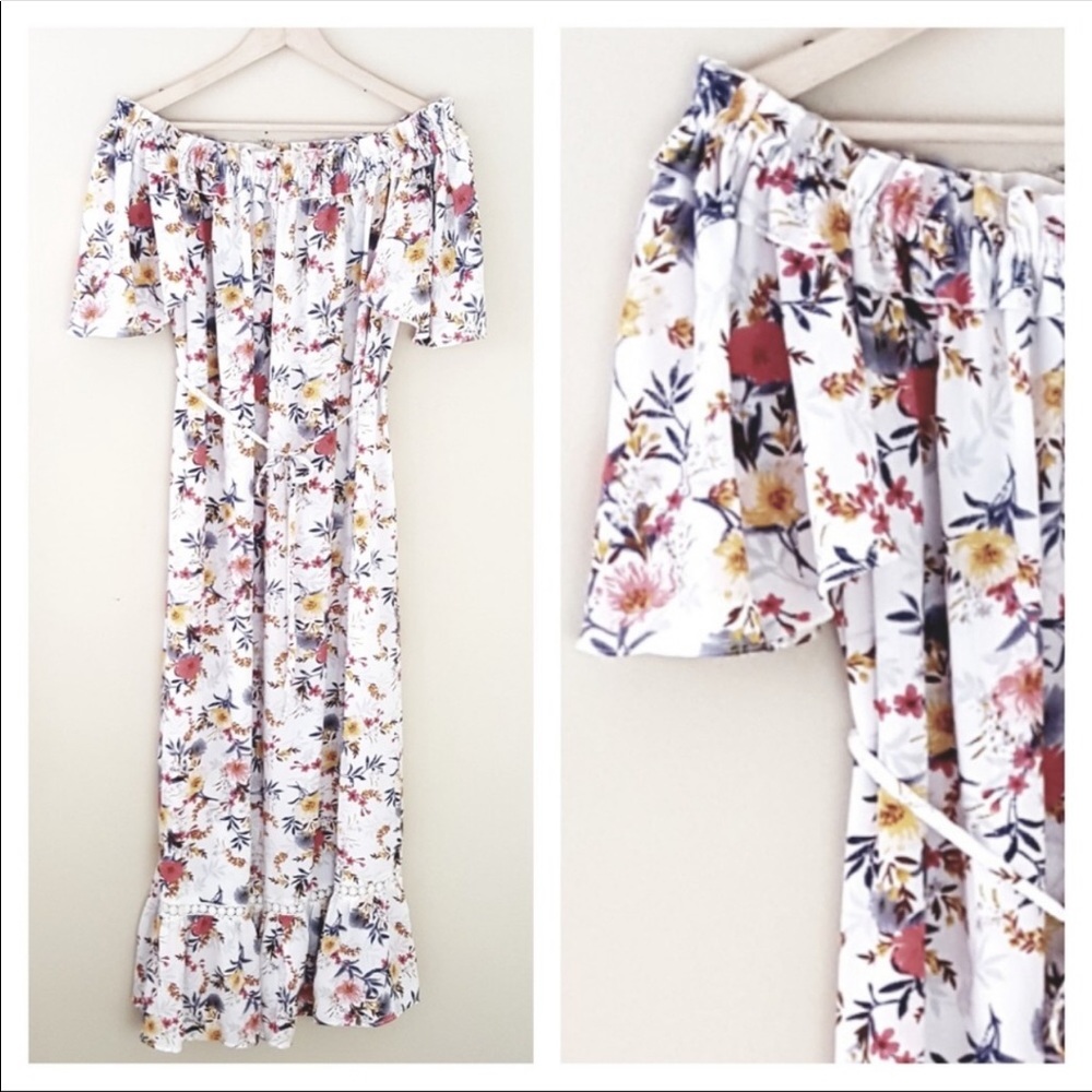 Off shoulder floral Maxi dress